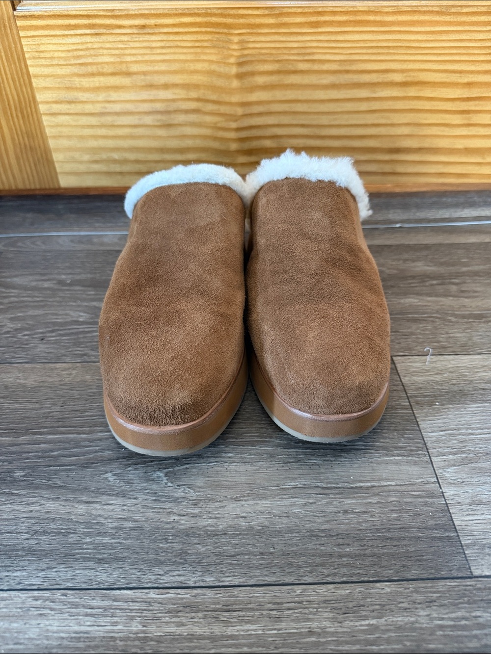 Bernardo Brown Suede Sheepskin Slip-On Clog- Size 10